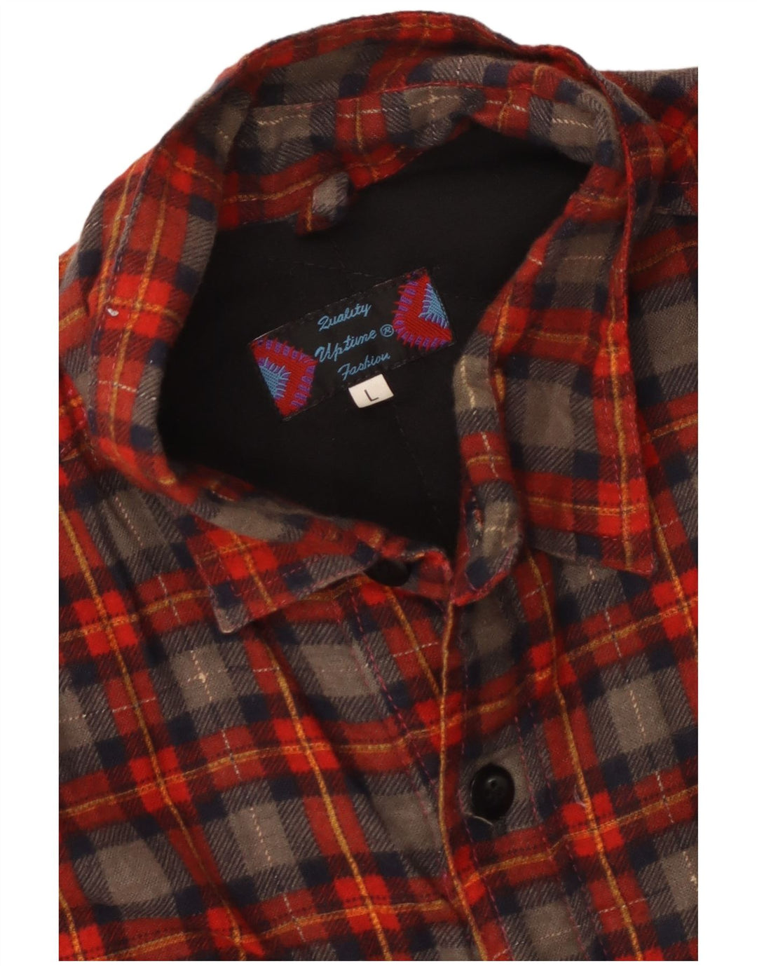 Camicia vintage da uomo senza maniche in flanella a quadri rossi grandi