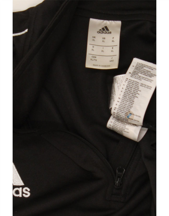 Adidas Mens Climalite Zip Neck Pullover Tracksuit Top XL Black Polyester