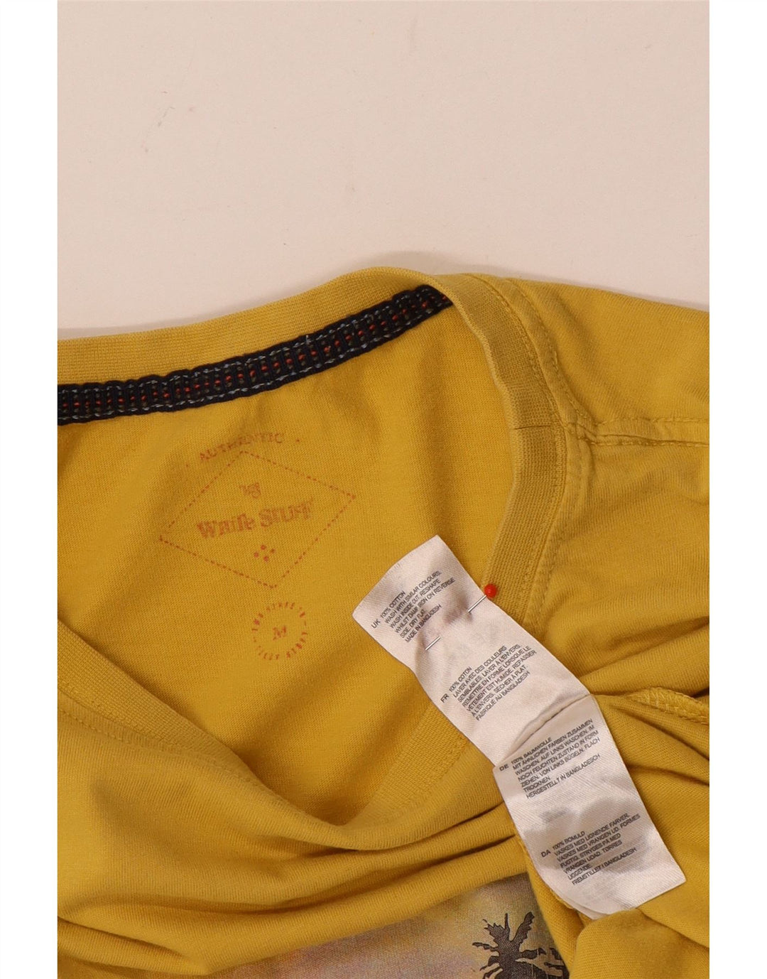 T-shirt grafica da uomo White Stuff Top in cotone giallo medio