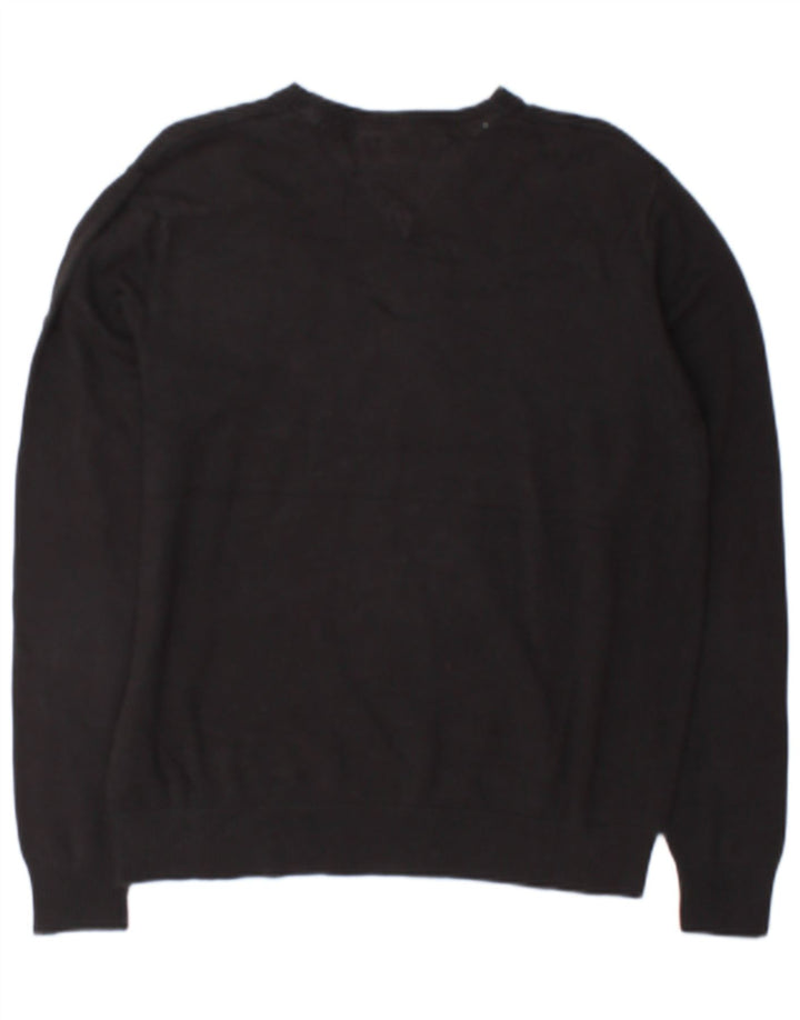 Maglione maglione con scollo a V da uomo Tommy Hilfiger piccolo cotone grigio