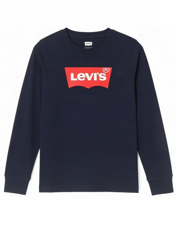 Levi's Boys Graphic Top manica lunga 7-8 anni in cotone blu navy