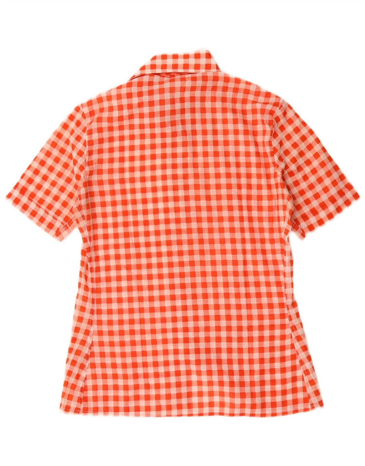 Camicia vintage da donna a maniche corte EU 40 a quadretti rossi medi