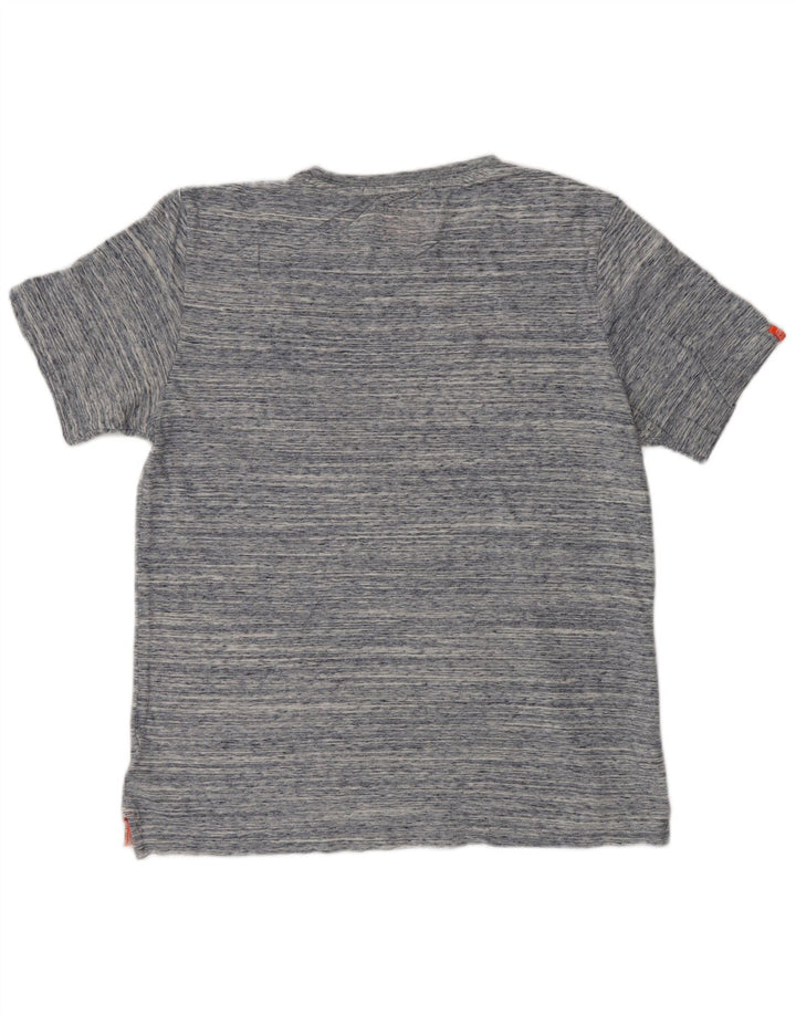 T-shirt da uomo SUPERDRY Top in cotone screziato blu medio