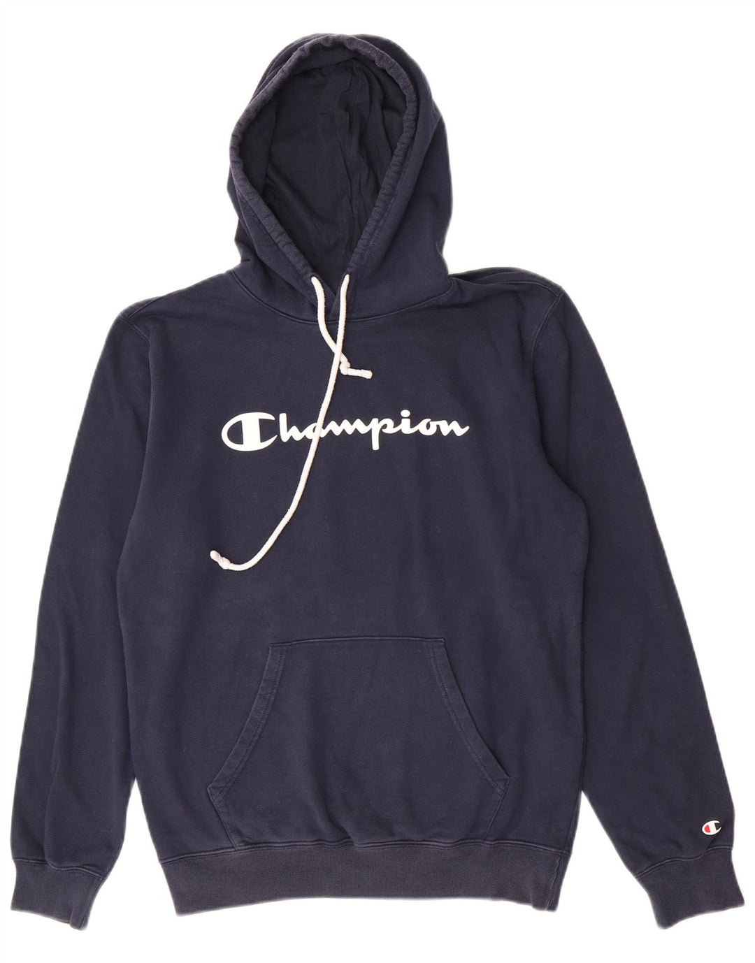 Felpa con cappuccio grafica da uomo Champion, cotone medio blu navy