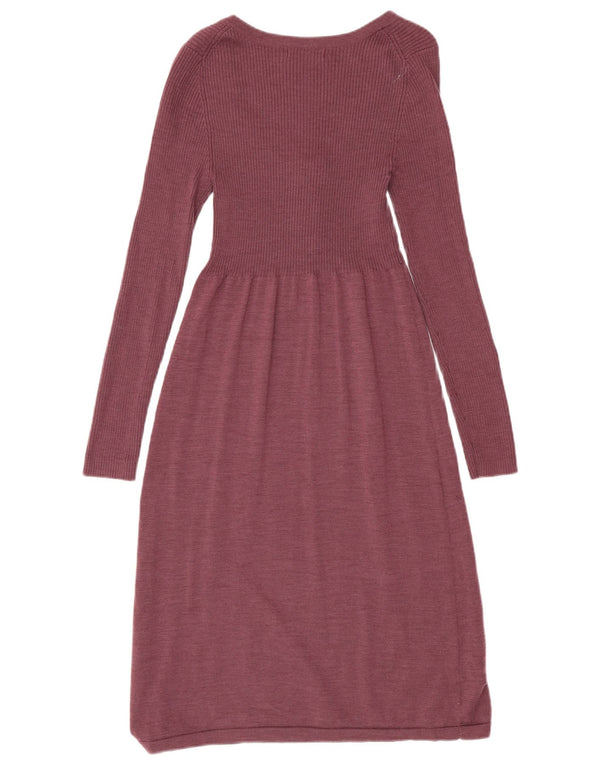 Abito maxi maglione a maniche lunghe da donna Boden UK 12 Lana viola medio