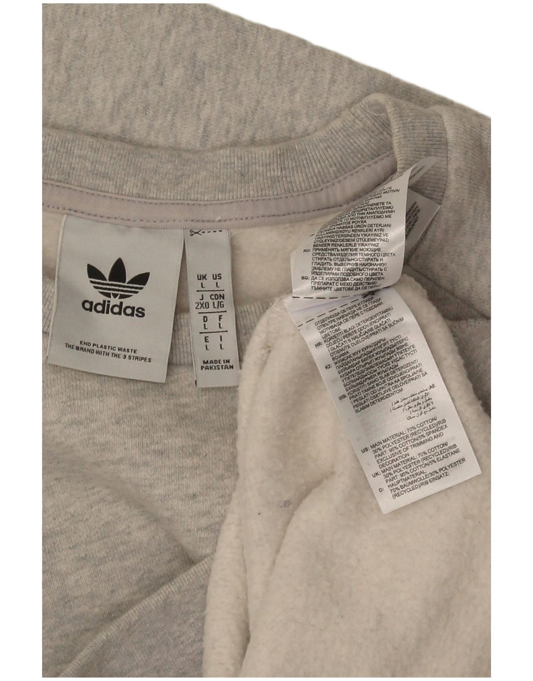 Felpa Adidas da uomo maglione grande in cotone chiazzato grigio
