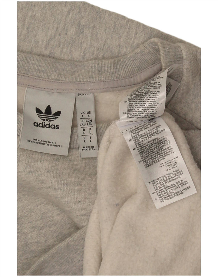 Felpa Adidas da uomo maglione grande in cotone chiazzato grigio