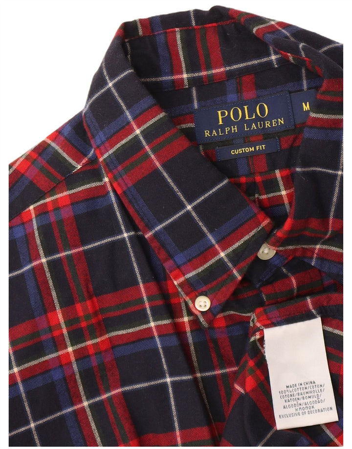 Polo Ralph Lauren Camicia da uomo su misura in cotone a quadri blu navy medio