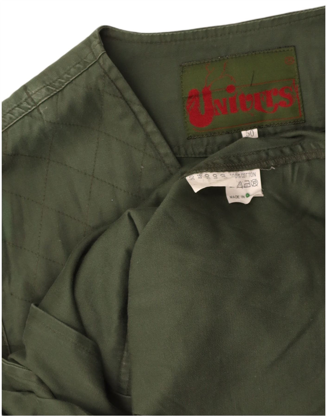 UNIVERS Mens Utility Gilet IT 50 Large Green Cotton