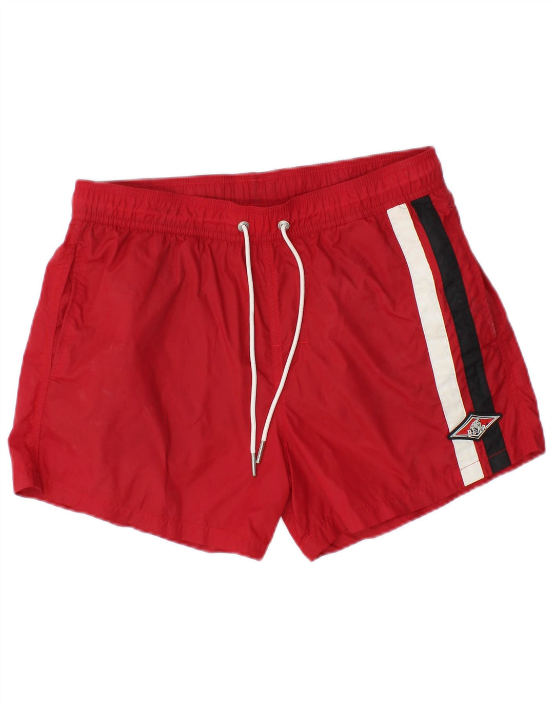 Pantaloncini da bagno da uomo Bear in nylon color block rosso medio