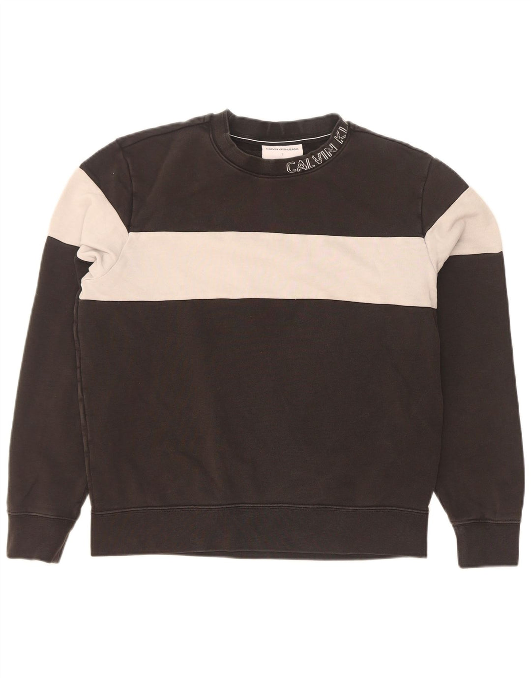 Felpa grafica da uomo Calvin Klein, piccola, in cotone nero
