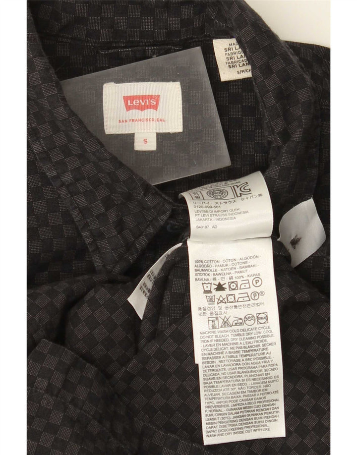 Camicia Levi's da uomo piccola in cotone geometrico nero