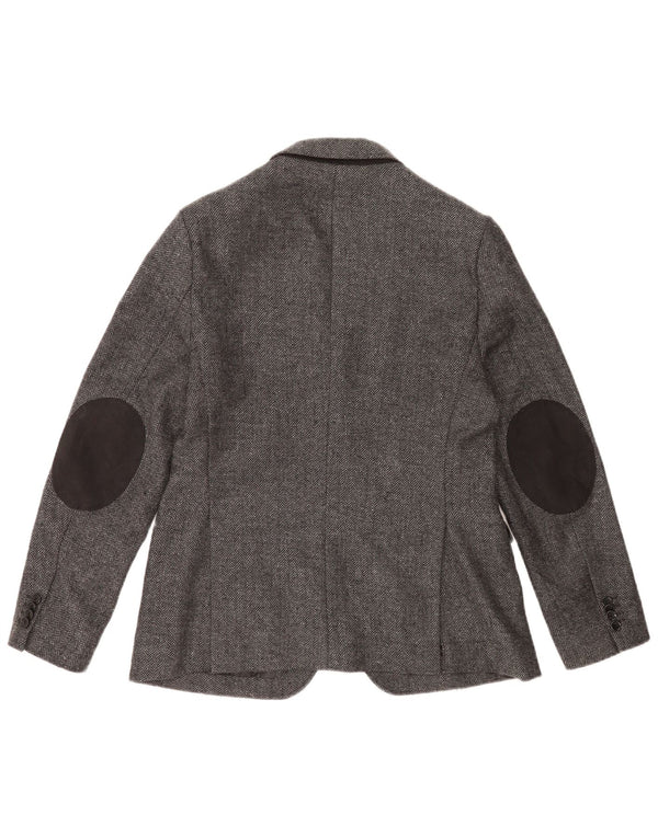 Giacca blazer da uomo a 2 bottoni Zara EU 52 grande spina di pesce grigia