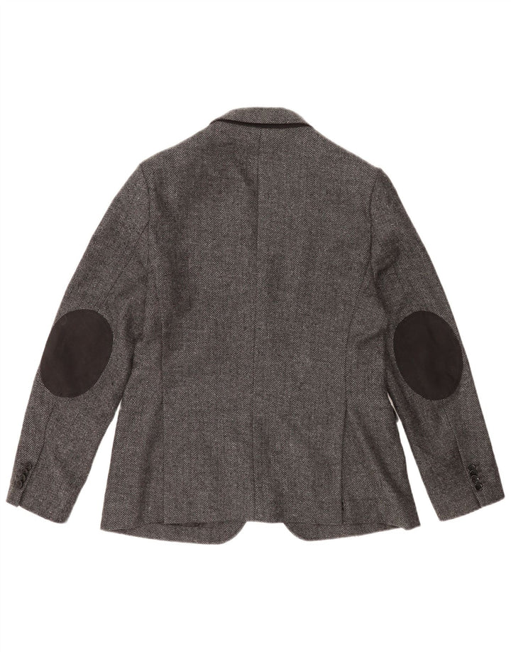 Giacca blazer da uomo a 2 bottoni Zara EU 52 grande spina di pesce grigia