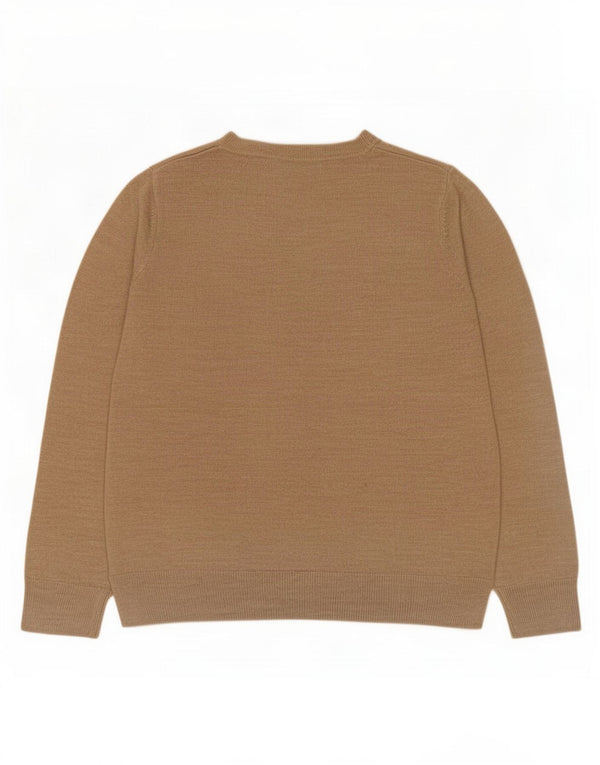 Maglione da donna Marks & Spencer con scollo a barca UK 14 Large Beige Acrilico