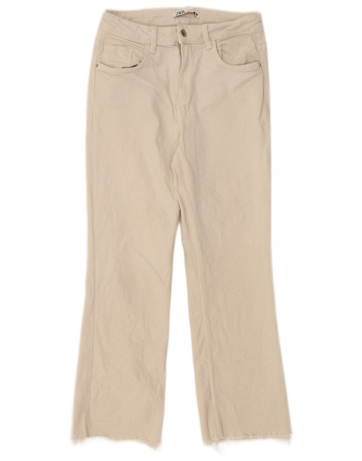 Jeans dritti da donna Zara EU 38 piccoli W28 L26 bianco sporco