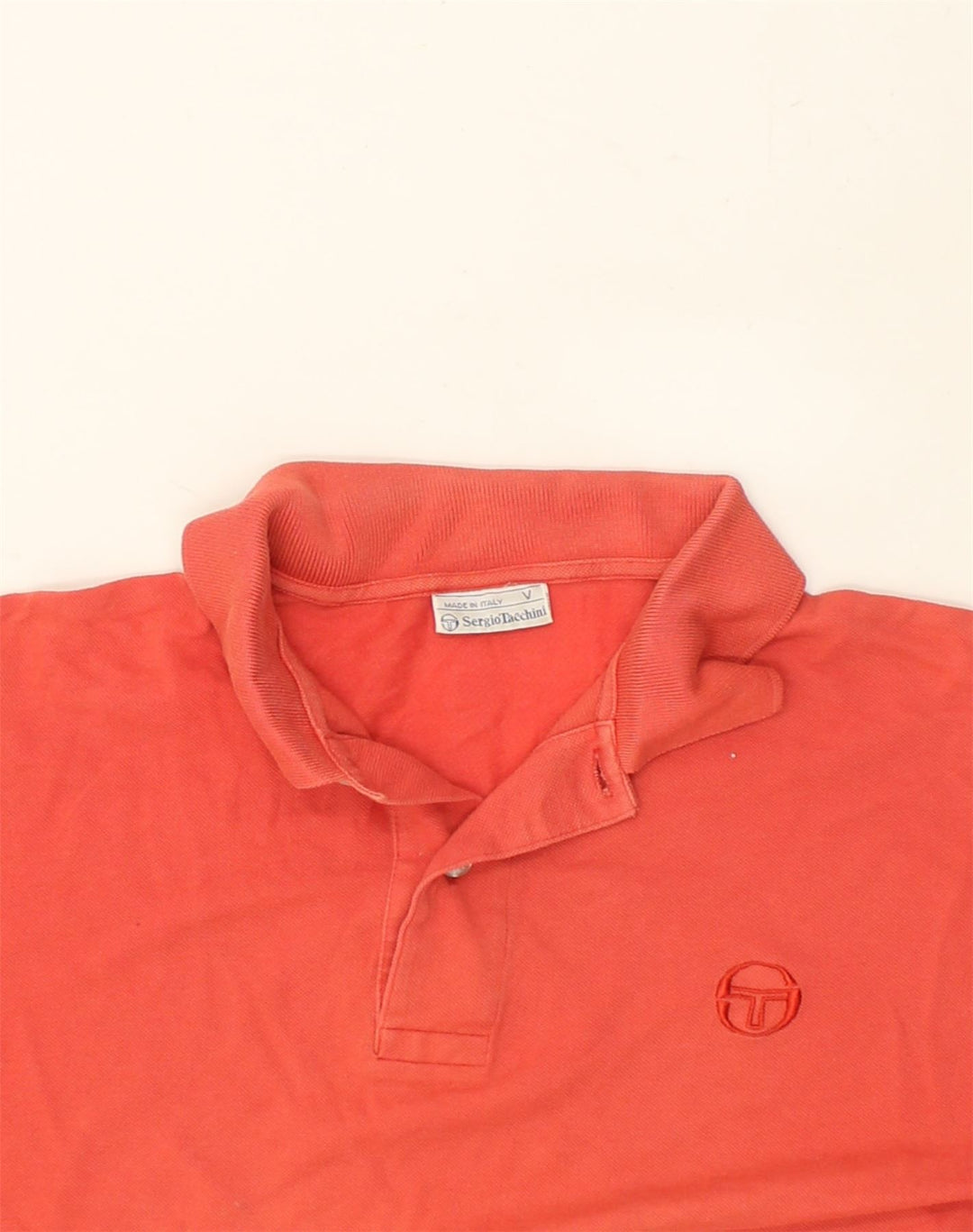 SERGIO TACCHINI Mens Polo Shirt IT 50 Medium Red Cotton | Vintage Sergio Tacchini | Thrift | Second-Hand Sergio Tacchini | Used Clothing | Messina Hembry 
