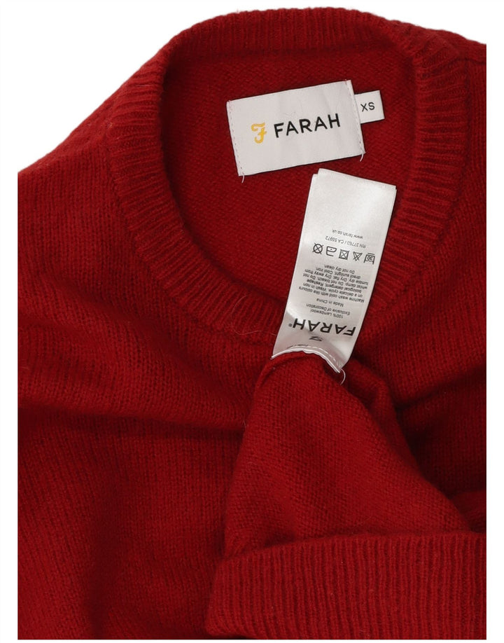 Maglione girocollo da uomo Farah XS in lana d'agnello rossa