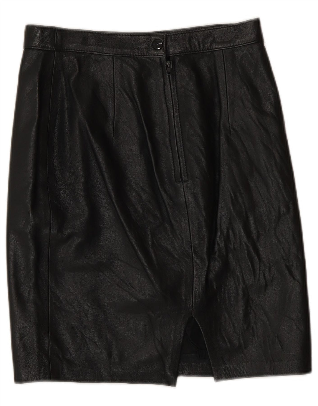 Gonna in pelle vintage da donna IT 42 media W26 nera