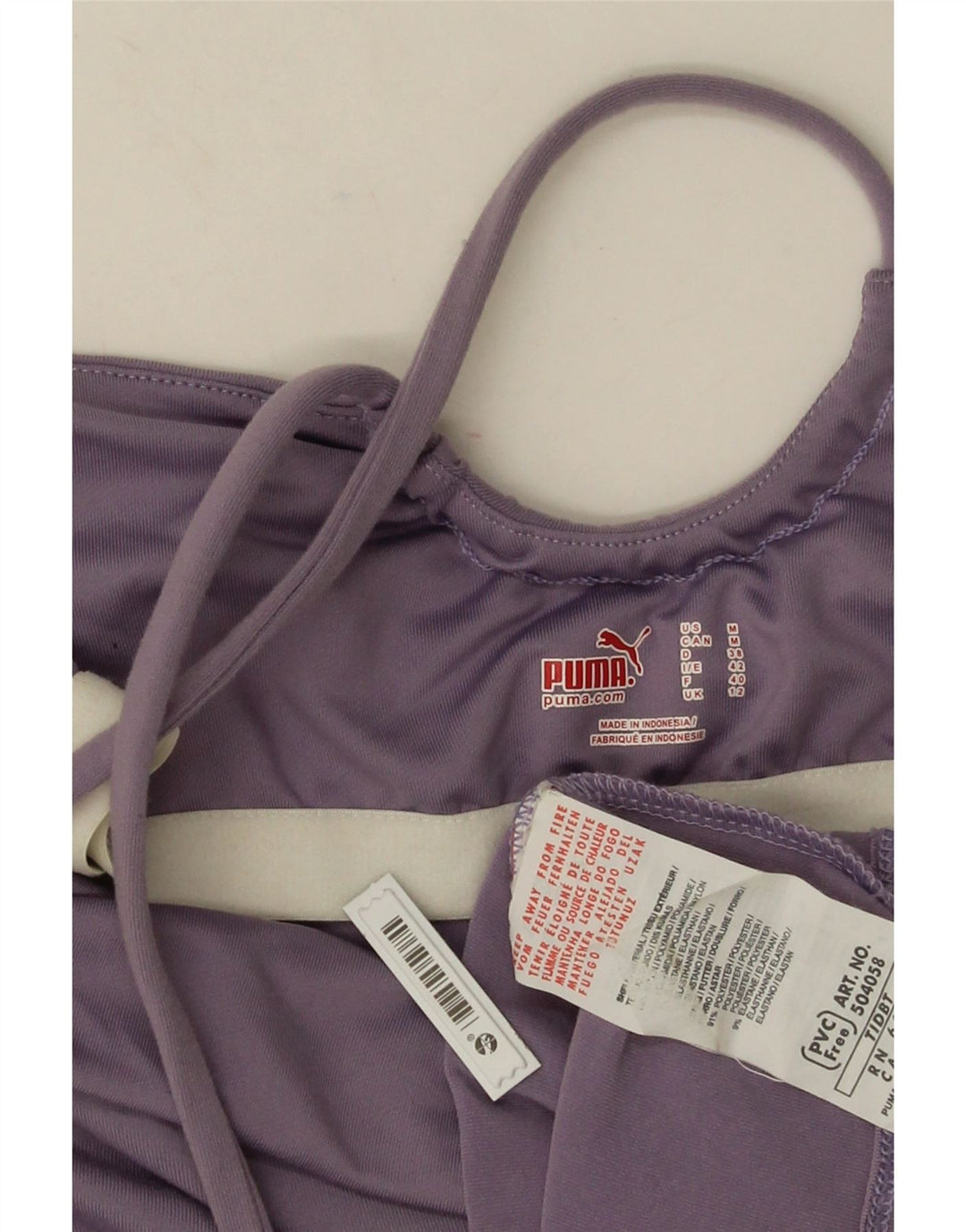 Puma Canottiera allacciata da donna UK 12 Medio Viola Poliammide