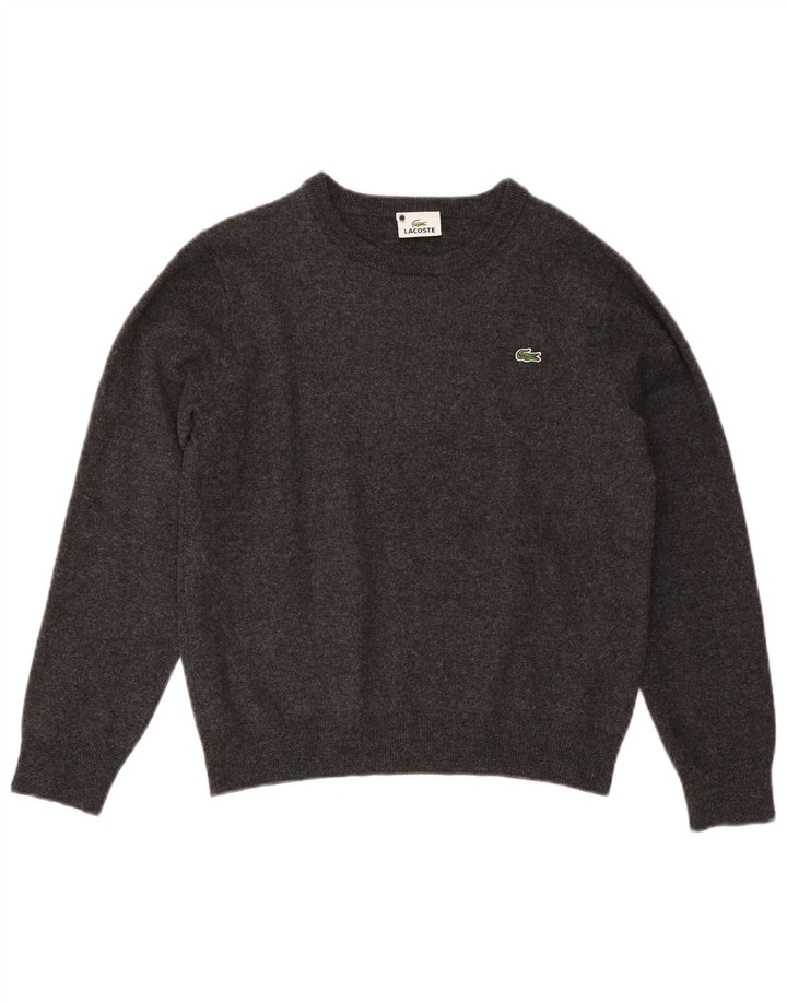 Maglione maglione con scollo a barca da donna Lacoste UK 14 Lana grigio medio