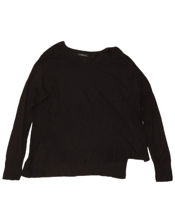 Maglione maglione con scollo a barca da donna Zara UK 16 grande nero