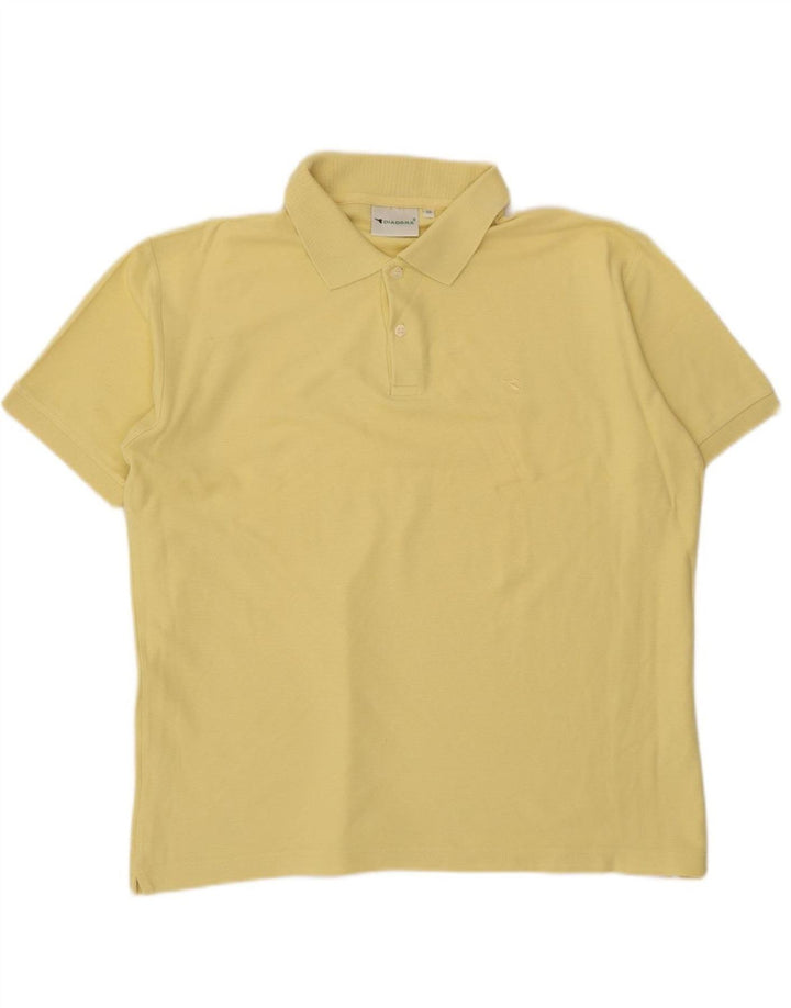 DIADORA Mens Polo Shirt IT 50 Medium Yellow