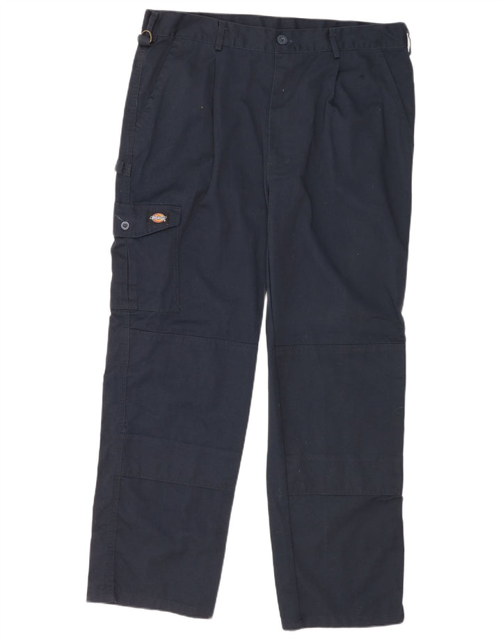 Pantaloni cargo dritti da uomo Dickies W38 L30 poliestere blu navy