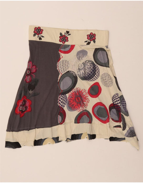 Gonna asimmetrica grafica da donna DESIGUAL XL W32 floreale multicolore