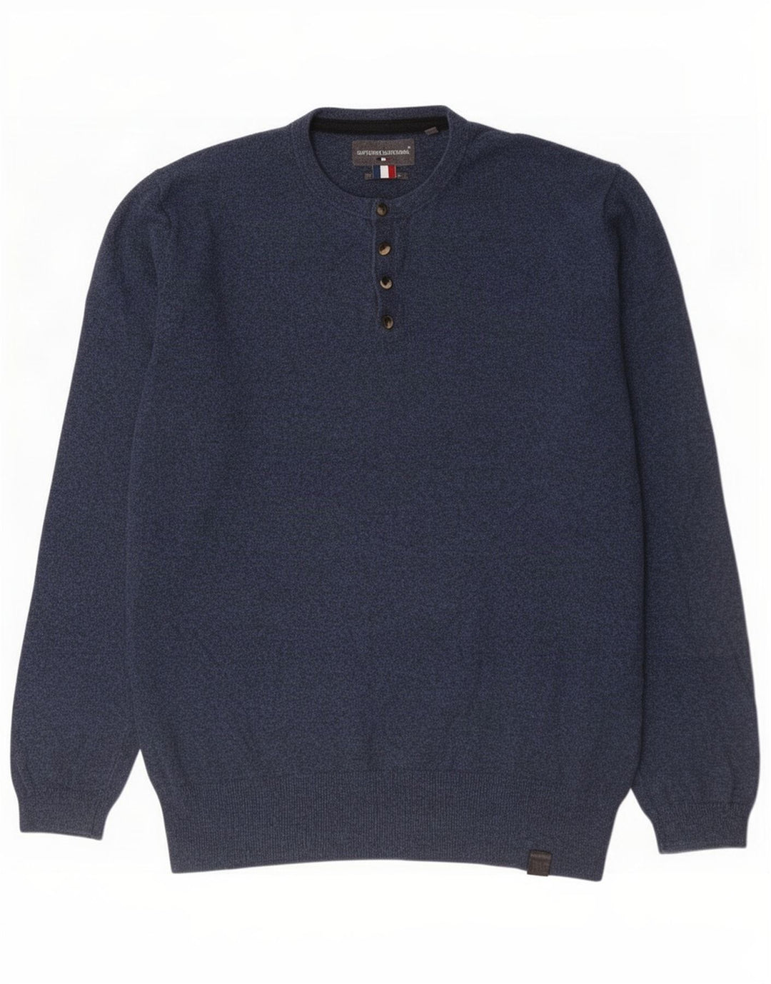 Superdry Maglione da uomo con bottoni e collo XL in cotone blu