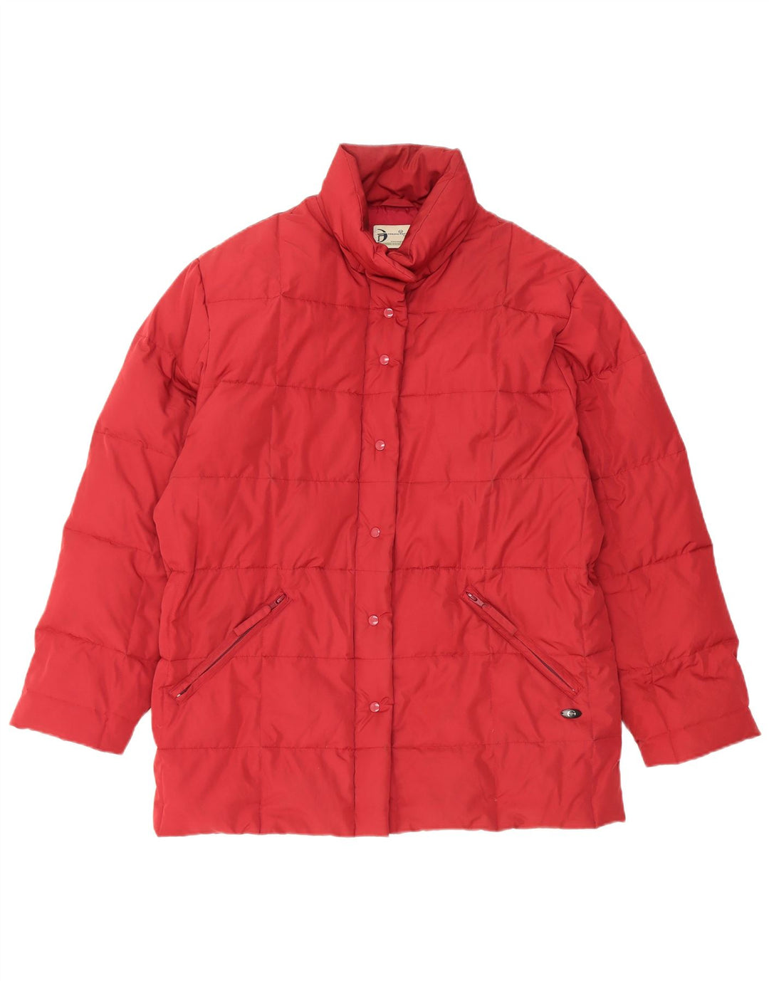 Giacca imbottita oversize da donna Sergio Tacchini UK 10 piccola rossa