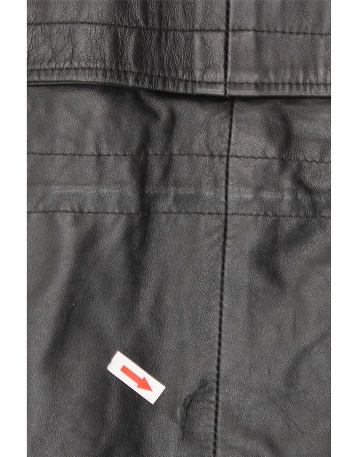 Giacca in pelle vintage da uomo IT 48 media nera