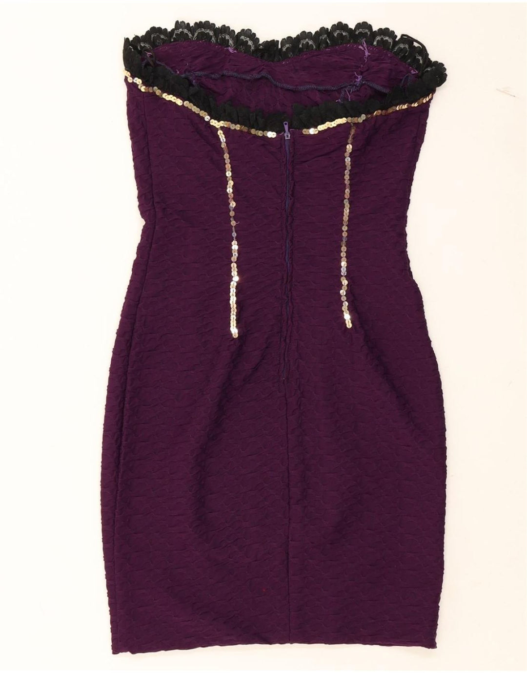 VINTAGE Womens Strapless Dress IT 42 Medium Purple Vintage Vintage and Second-Hand Vintage from Messina Hembry 