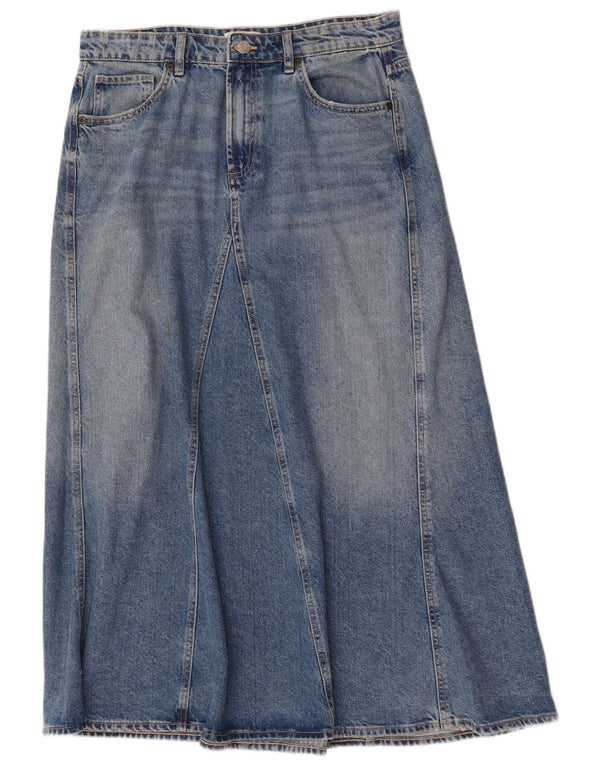 Gonna di jeans a vita alta da donna Zara XL W32 cotone blu