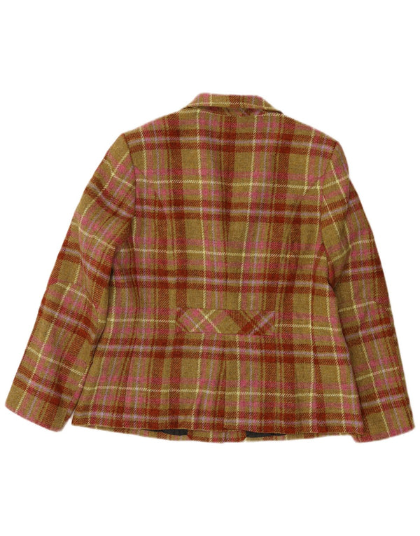 Giacca blazer vintage da donna a 3 bottoni IT 50 XL a quadri multicolore