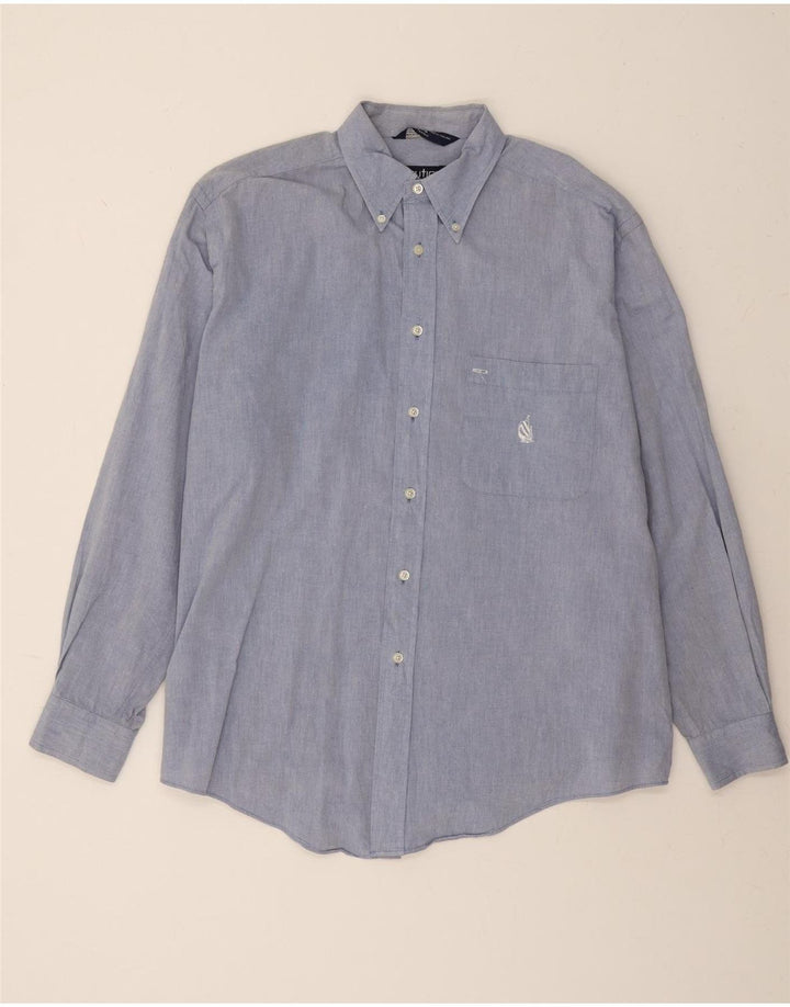 NAUTICA Mens Shirt Large Blue Cotton Vintage Nautica and Second-Hand Nautica from Messina Hembry 