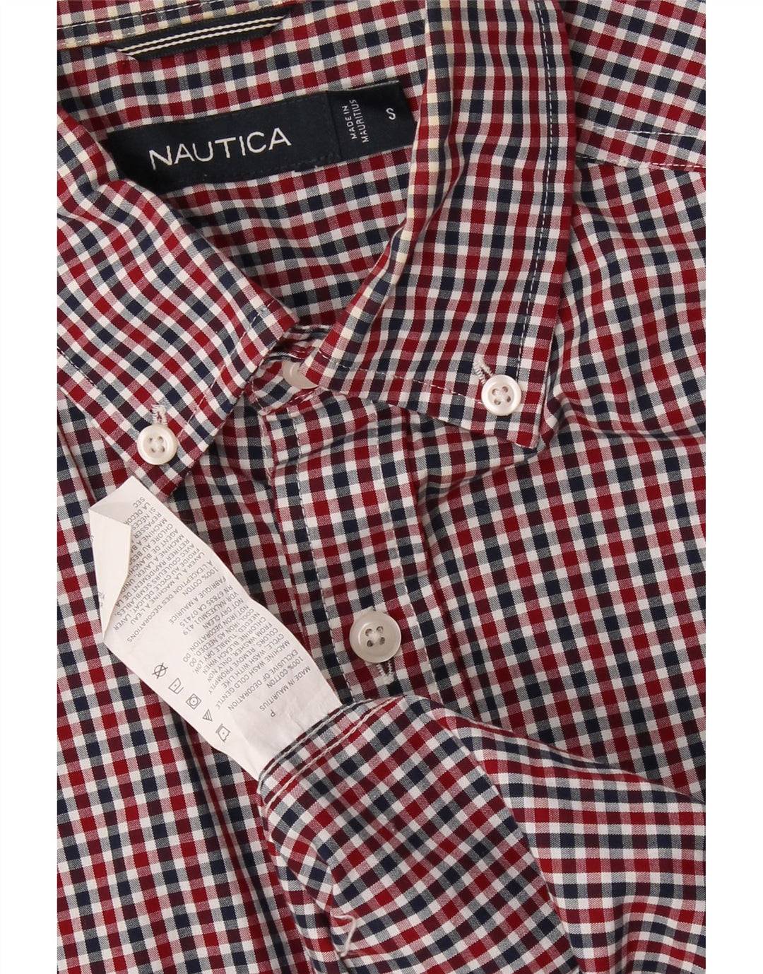 NAUTICA Mens Shirt Small Red Check Cotton Vintage Nautica and Second-Hand Nautica from Messina Hembry 