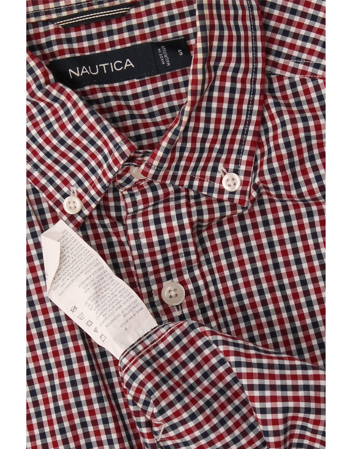NAUTICA Mens Shirt Small Red Check Cotton Vintage Nautica and Second-Hand Nautica from Messina Hembry 