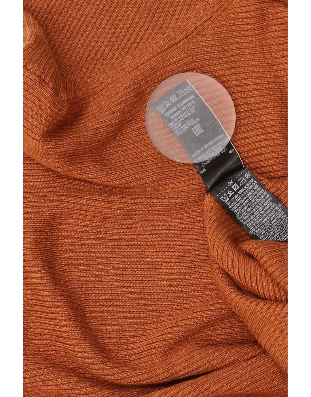 Maglione maglione a collo alto da donna Marks & Spencer UK 20 2XL viscosa marrone