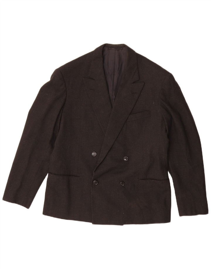 Giacca blazer doppiopetto vintage da uomo UK 38 media nera