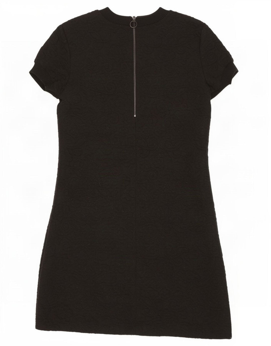Abito basic da donna a maniche corte Zara UK 10 piccolo poliestere nero con motivo cachemire