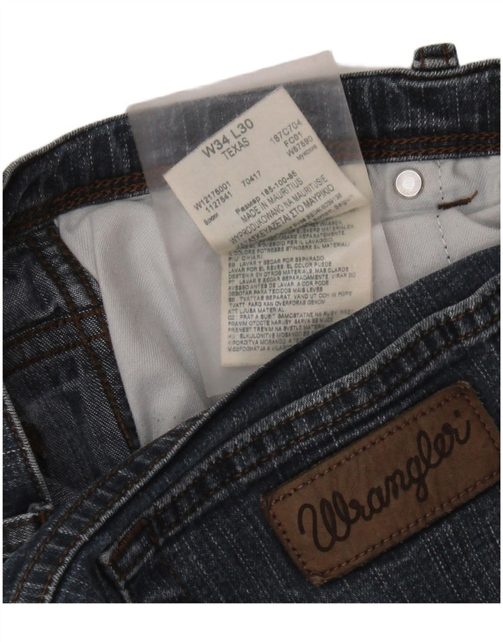 Jeans dritti da uomo Texas WRANGLER W34 L30 cotone blu