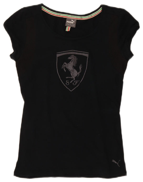T-shirt grafica Puma da donna Ferrari UK 10 piccola blu navy