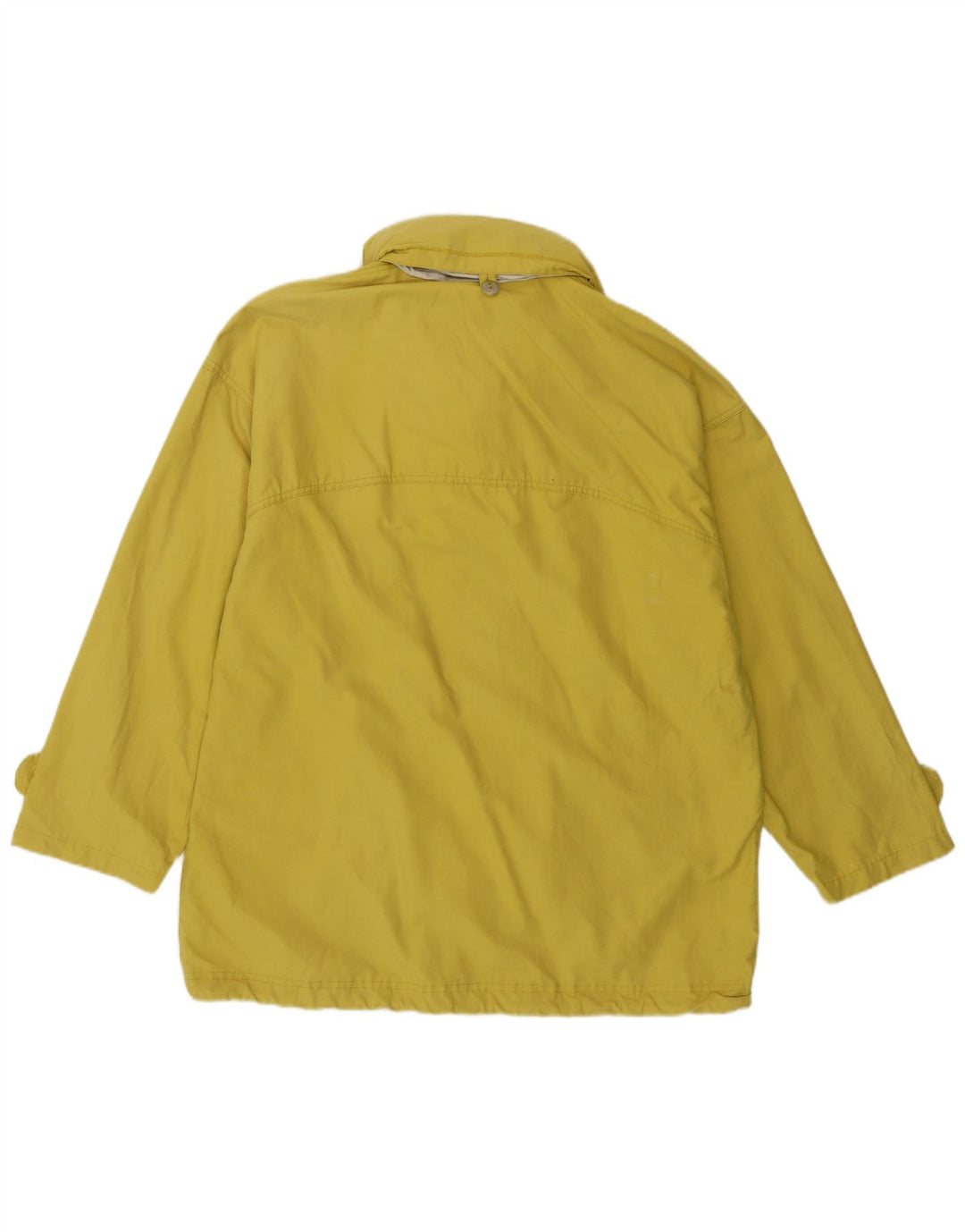 Giacca multiuso con cappuccio da donna vintage UK 16 grande gialla