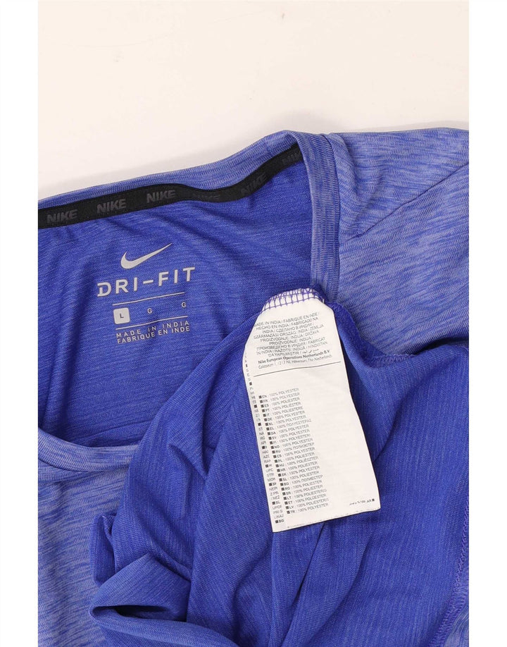 T-shirt Nike Dri Fit da uomo, grande, in poliestere chiazzato blu