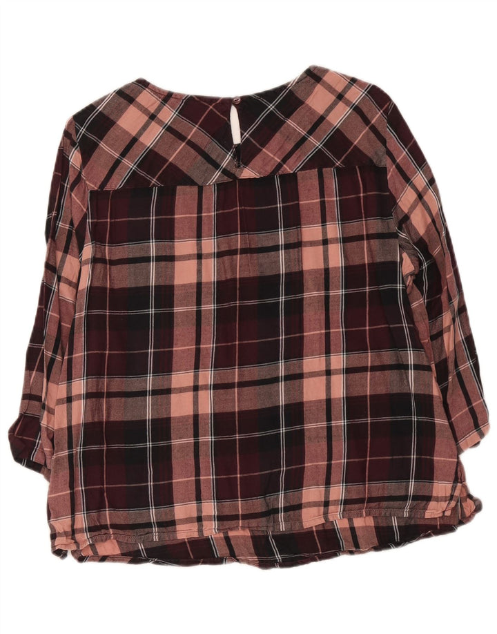 Marks & Spencer Camicetta con maniche a 3/4 da donna UK 16 Grande plaid viola