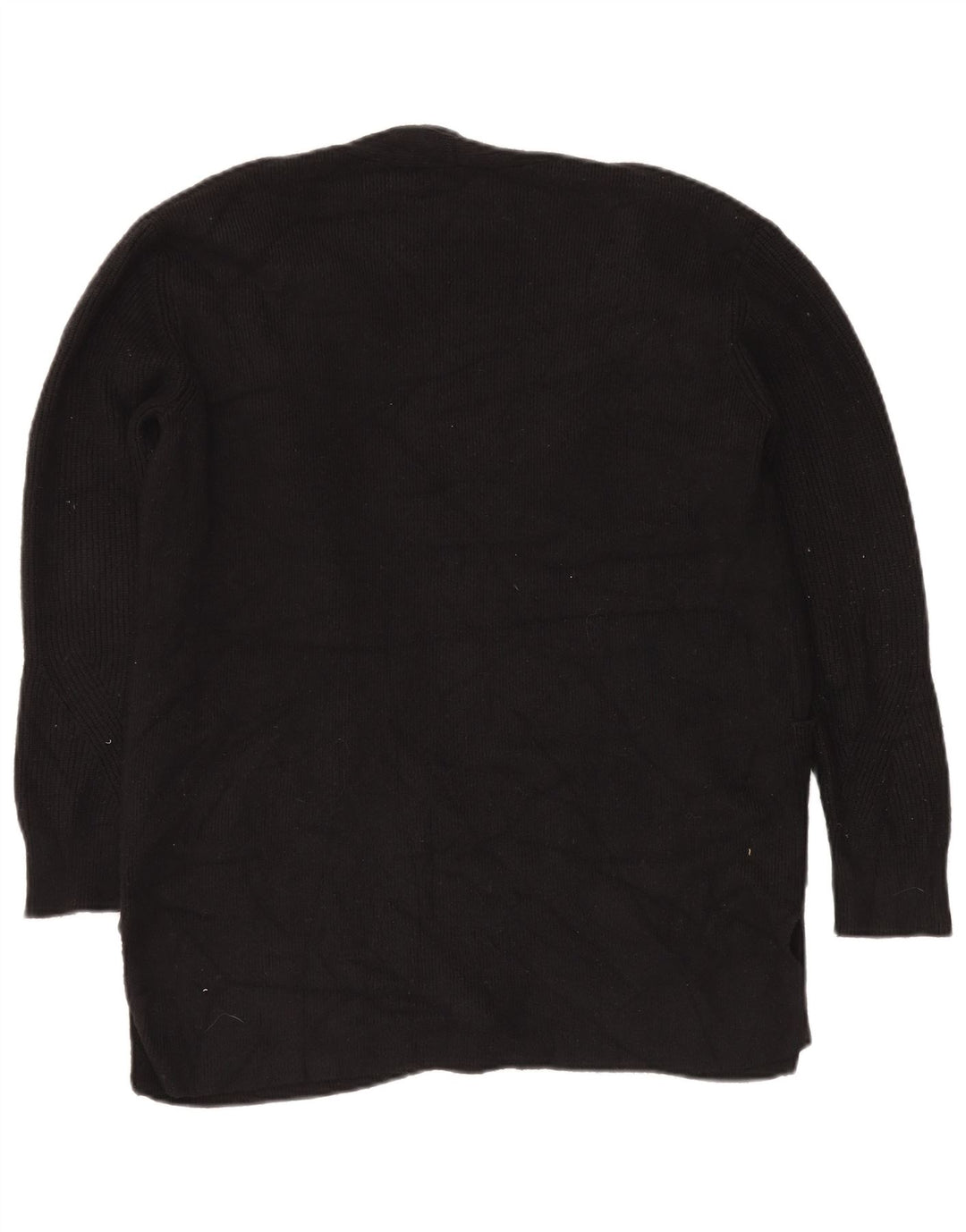 Maglione cardigan aperto da donna Marks & Spencer UK 14 grande viscosa nera
