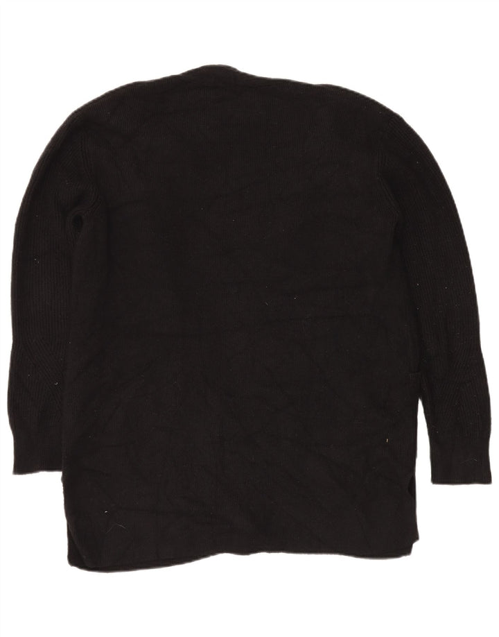 Maglione cardigan aperto da donna Marks & Spencer UK 14 grande viscosa nera