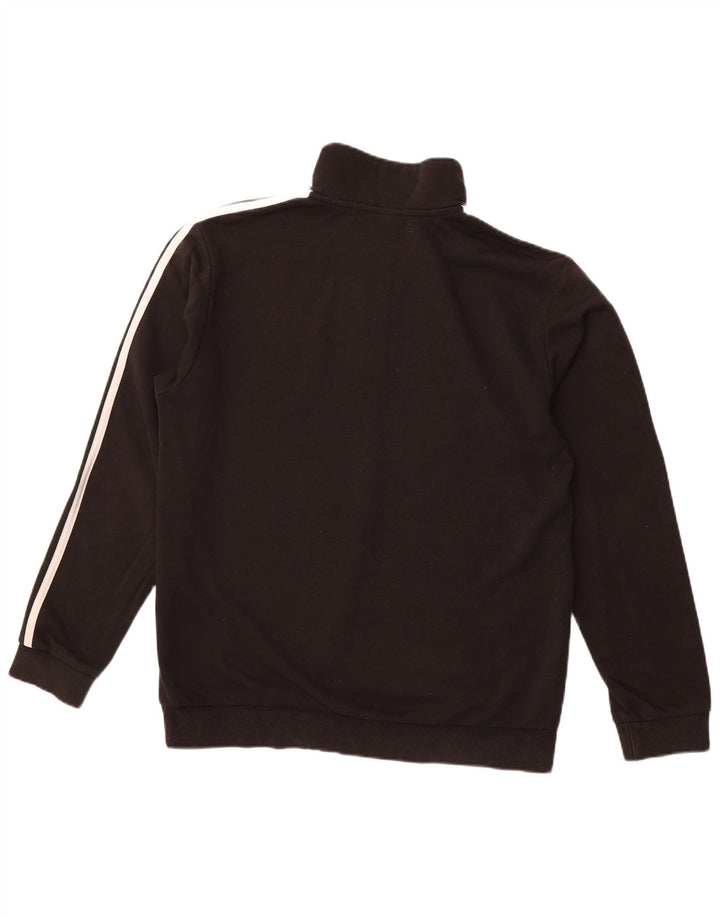 Felpa ADIDAS da uomo con zip e collo, in cotone nero medio