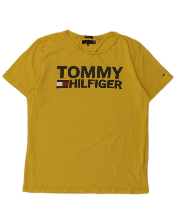 T-shirt grafica per ragazzi Tommy Hilfiger Top 15-16 anni in cotone giallo
